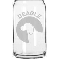 Beagle Hunderasse Pride Hand Geätzt 16 Oz Glas Dose Tasse von MilkMugDesigns