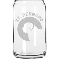 Bernhardiner Hunderasse Pride Hand Geätzt 16 Oz Glas Dose Tasse von MilkMugDesigns