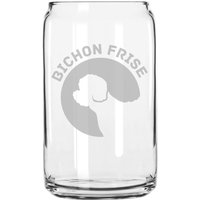 Bichon Frise Hunderasse Pride Hand Geätzt 16 Oz Glas Dose Tasse von MilkMugDesigns