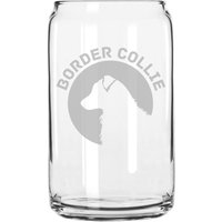 Border Collie Hunderasse Pride Hand Geätzt 16 Oz Glas Dose Tasse von MilkMugDesigns