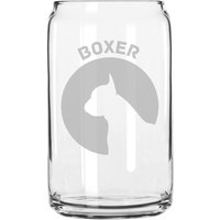 Boxer Hunderasse Pride Hand Geätzt 16 Oz Glas Dose Tasse von MilkMugDesigns