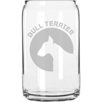 Bull Terrier Hunderasse Pride Hand Geätzt 16 Oz Glas Dose Tasse von MilkMugDesigns