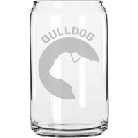 Bulldogge Hunderasse Pride Hand Geätzt 16 Oz Glas Dose Tasse von MilkMugDesigns