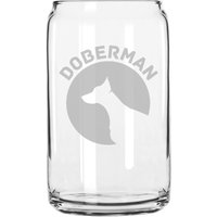 Doberman Hunderasse Pride Hand Geätzt 16 Oz Glas Dose Tasse von MilkMugDesigns