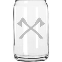 Feuermanns Äxte Hand Geätzt 16 Oz Glas Dose Tasse von MilkMugDesigns