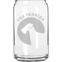 Fuchs Terrier Hunderasse Pride Hand Geätzt 16 Oz Glas Dose Tasse von MilkMugDesigns