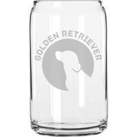 Golden Retriever Hunderasse Pride Hand Geätzt 16 Oz Glas Dose Tasse von MilkMugDesigns