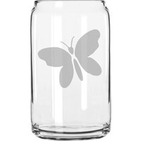 Hübsche Schmetterling Hand Geätzt 16 Oz Glas Dose Tasse von MilkMugDesigns