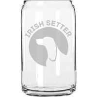 Irish Setter Hunderasse Pride Hand Geätzt 16 Oz Glas Dose Tasse von MilkMugDesigns
