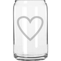 Liebevolle Herz Hand Geätzt 16 Oz Glas Dose Tasse von MilkMugDesigns