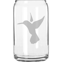 Niedliche Fliegende Kanarienkugel Hand Geätzt 16 Oz Glas Dose Tasse von MilkMugDesigns