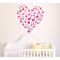 Noten Herz Design Vinyl Wall Decal von MilkMugDesigns