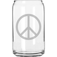 Peace Sign Handgeätzt 16 Oz Glas Dose Tasse von MilkMugDesigns