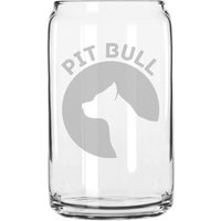 Pit Bull Dog Breed Pride Hand Geätzt 16 Oz Glas Dose Tasse von MilkMugDesigns