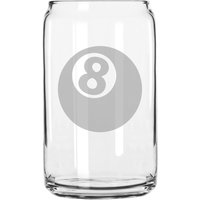 Poolspieler 8 Kugel Hand Geätzt 16 Oz Glas Dose Tasse von MilkMugDesigns