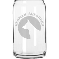 Schäferhund Hunderasse Pride Hand Geätzt 16 Oz Glas Dose Tasse von MilkMugDesigns