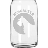 Schnauzer Hunderasse Pride Hand Geätzt 16 Oz Glas Dose Tasse von MilkMugDesigns
