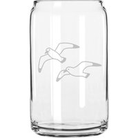 Soaring Möwen Hand Geätzt 16 Oz Glas Dose Tasse von MilkMugDesigns
