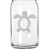 Süße Schwebende Schildkröte Handgeätzt 16 Oz Glas Dose Tasse von MilkMugDesigns