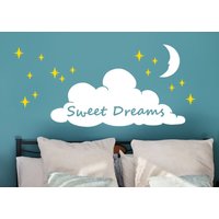 Süße Träume Schläfrig Cloud Sternen Vinyl Wall Decal Set von MilkMugDesigns