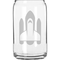 Super Space Shuttle Hand Geätzt 16 Oz Glas Dose Tasse von MilkMugDesigns