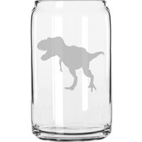 Super Tyrannosaurus Rex Dinosaurier Hand Geätzt 16 Oz Glas Dose Tasse von MilkMugDesigns