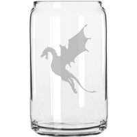Uralter Drache Aufwachen Hand Geätzt 16 G Glas Dose Tasse von MilkMugDesigns