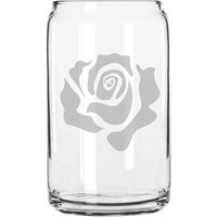 Wunderschöne Rose Hand Geätzt 16 Oz Glas Dose Tasse von MilkMugDesigns