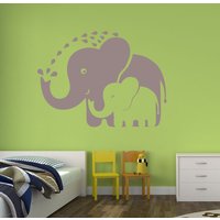 Zoo-Babys Mama Und Baby Elephant Vinyl Wall Decal von MilkMugDesigns