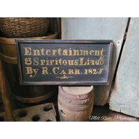Gealtertes Primitiv Früh Schauendes Unterhaltungs-Tavernen Holz-Schild. Benutzerdefinierte Personalisierte Rustikale von MillRiverPrimitives