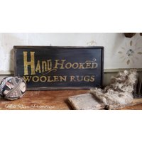Primitive Hand Süchtig Wolle Teppiche Holzschild Benutzerdefinierte Personalisierte Rustikale von MillRiverPrimitives