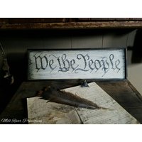 "Primitives Holzschild "We The People" Usa Custom Personalisiert Rustikal." von MillRiverPrimitives