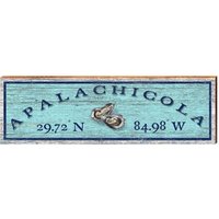 Apalachicola Oyster Blue Breite Längengrad | Wand-Kunstdruck Auf Echtholz von MillWoodArt