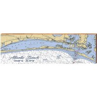 Atlantik Beach, Noaa Karte | Echtholz Kunstdruck von MillWoodArt