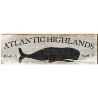 Atlantik Highlands Wal Grau Breite Längengrad | Wand-Kunstdruck Auf Echtholz von MillWoodArt