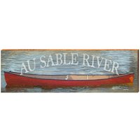 Au Sable River Canoe Schild | Echtholz Kunstdruck von MillWoodArt