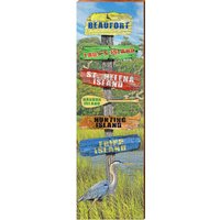 Beaufort, South Carolina Marsh Directional Holzschild | Wand-Kunstdruck Auf Echtholz von MillWoodArt