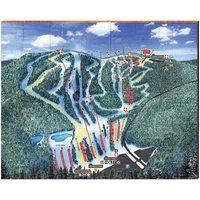 Blue Mountain Ski Pisten Schild | Home Wall Art Print Auf Echtholz von MillWoodArt