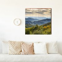 Blue Ridge Mountains Holzschild | Wandkunst Druck Auf Echtholz Rustikale Hütten Dekoration von MillWoodArt