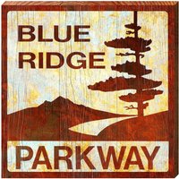 Blue Ridge Parkway-Schild | Echter Kunstdruck Auf Holz von MillWoodArt