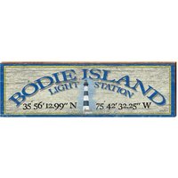 Bodie Island Leuchtturm Breitengrad Längengrad | Echter Kunstdruck Auf Holz von MillWoodArt