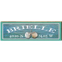 Brielle Triple Shells Water Breitengrad Längengrad | Wand-Kunstdruck Auf Echtholz von MillWoodArt