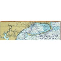 Cape San Blas, Florida Karte | Wand-Kunstdruck Auf Echtholz von MillWoodArt