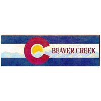 Colorado Flagge Beaver Creek | Echtholz Kunstdruck von MillWoodArt