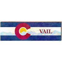 Colorado Flagge Vail | Echtholz Kunstdruck von MillWoodArt