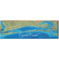 Crystal Coast, Navy Karte | Echtholz Kunstdruck von MillWoodArt