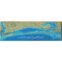 Crystal Coast Von North Carolina Satelliten Karte | Echtholz Kunstdruck von MillWoodArt