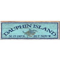 Dauphin Island Blue Crab Breitengrad Längengrad | Wand-Kunstdruck Auf Echtholz von MillWoodArt