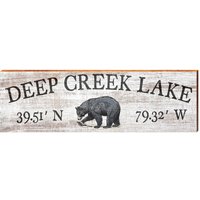 Deep Creek Lake Breitengrad Längengrad Zeichen | Echter Kunstdruck Auf Holz von MillWoodArt