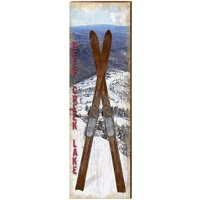 Deep Creek Lake Crossed Ski Schild | Wand-Kunstdruck Auf Echtholz von MillWoodArt